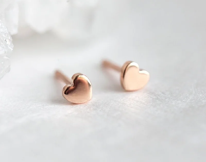 Blended metal earrings-Gold Or Silver Heart Earrings Heart Shaped Earrings Heart