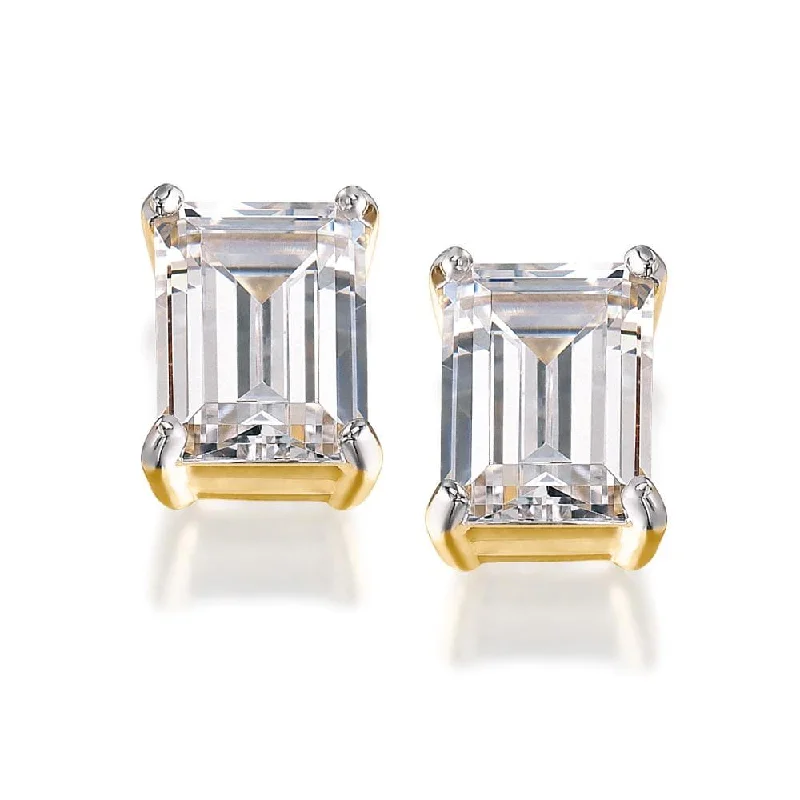 Fine stud earrings-2 ct. t.w. Emerald Cut Earrings