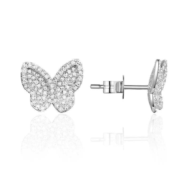 Mystic eye earrings-14K White Gold 0.46cttw H/I SI Diamond Butterfly Stud Earrings