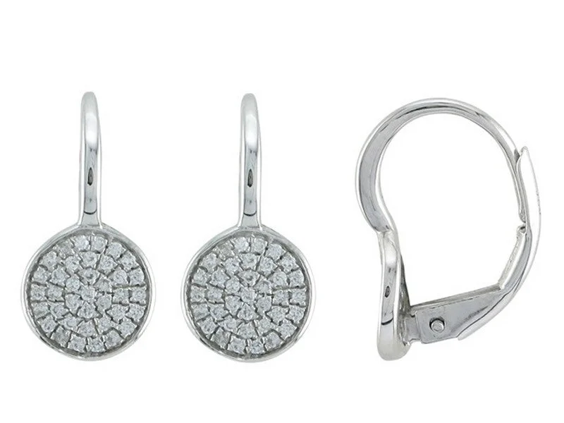 Raven feather earrings-14K White Gold, 0.23cttw SI H-I Diamond Lever Back Earrings