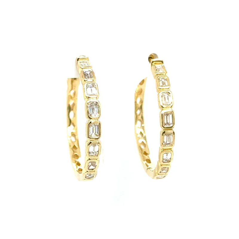 Astro themed earrings-14K Yellow Gold 1.59cttw GH_SI1 Diamond Hoop Earrings