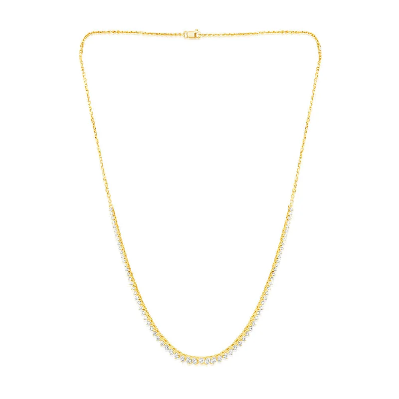 Chic art necklaces-Luminesce Lab Grown 2 Carats Diamond Cable Chain Necklace in 9ct Yellow Gold