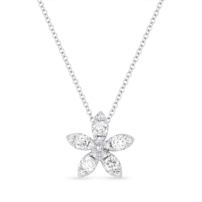 Java style necklaces-0.33Ct Diamond 16"pendant Necklace In 14K White Gold