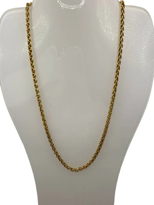 Radiant pearl necklaces-Rope Twist Chain Necklace In 14K Yellow Gold