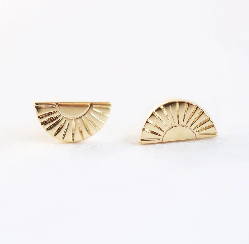 Slim pearl earrings-Apollonia Sunrays Stud Earrings