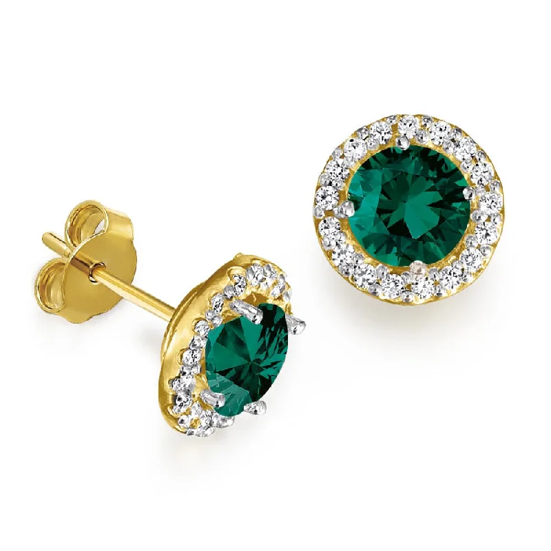 Trekker weave earrings-Tru-Emerald Posh Halo Earrings