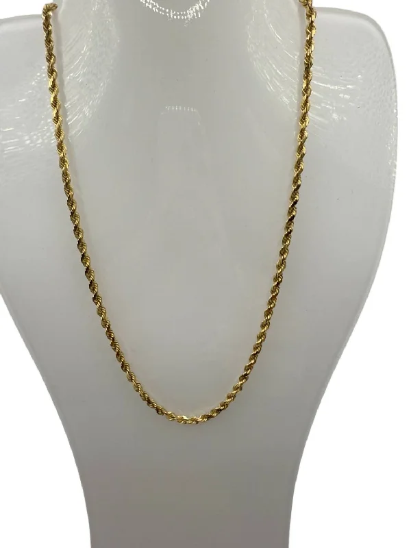 Rustic silver necklaces-Rope Chain Necklace In 14K Yellow Gold