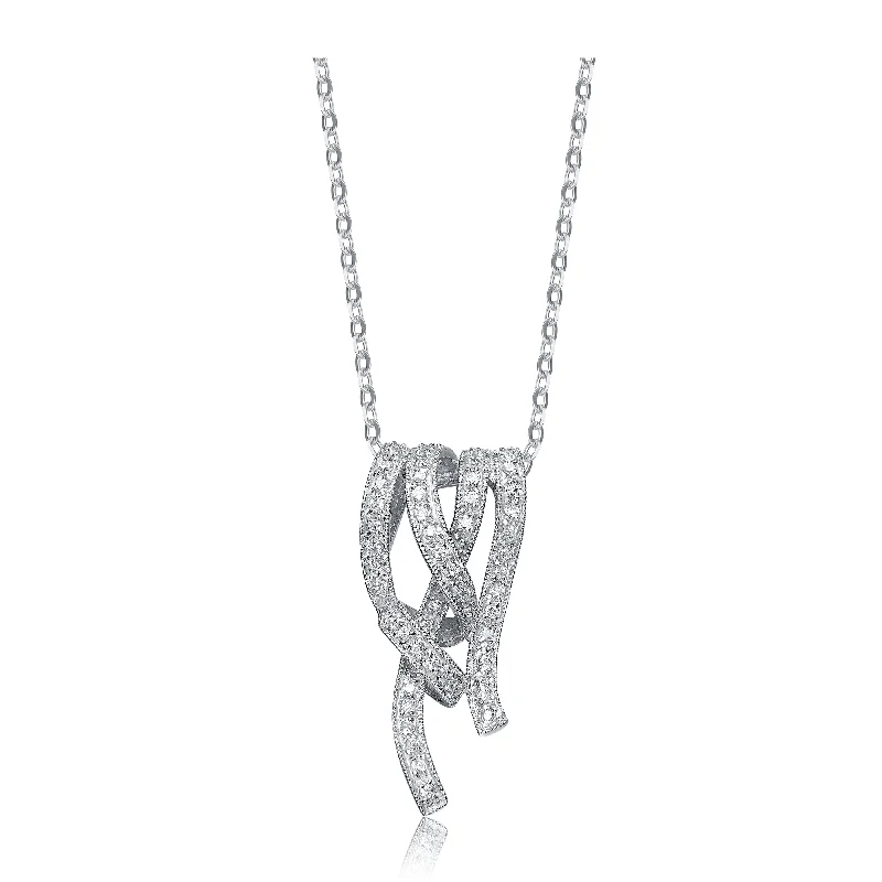 Pure crystal necklaces-Sterling Silver White Cubic Zirconia Pendant