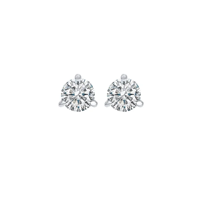 Subtle drop earrings-14K White Gold Diamond Stud Earrings