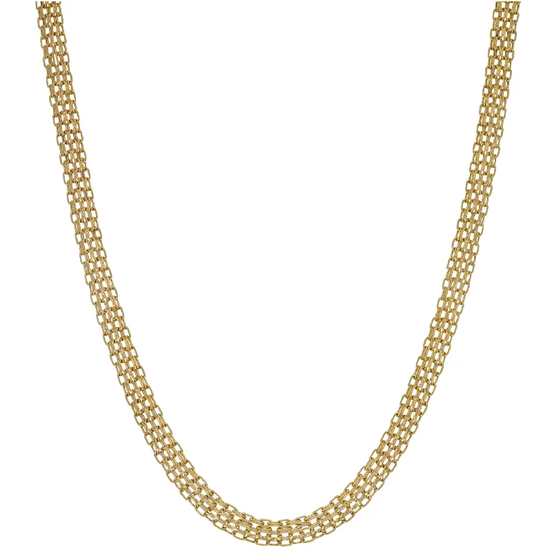 Solid bib necklaces-9ct Gold Fancy Necklace 18"