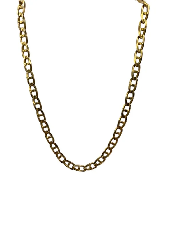 Woven knot necklaces-Anchor Chain Necklace In 14K Yellow Gold