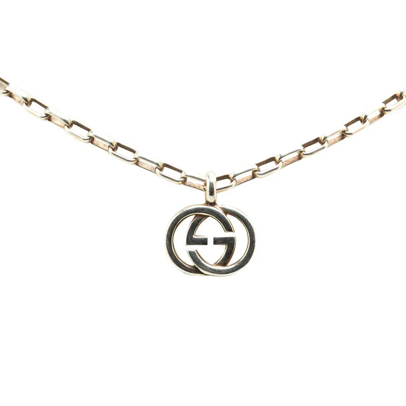 Oak wood necklaces-Gucci Interlocking G Silver Necklace