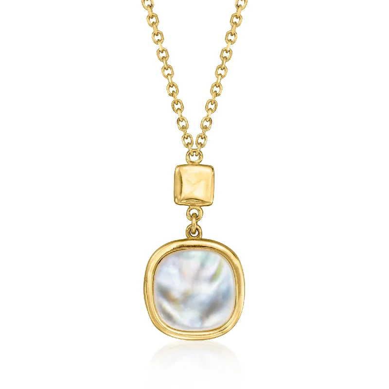 Tiny stone necklaces-Ross-Simons Italian Mother-Of-Pearl Necklace in 14kt Yellow Gold