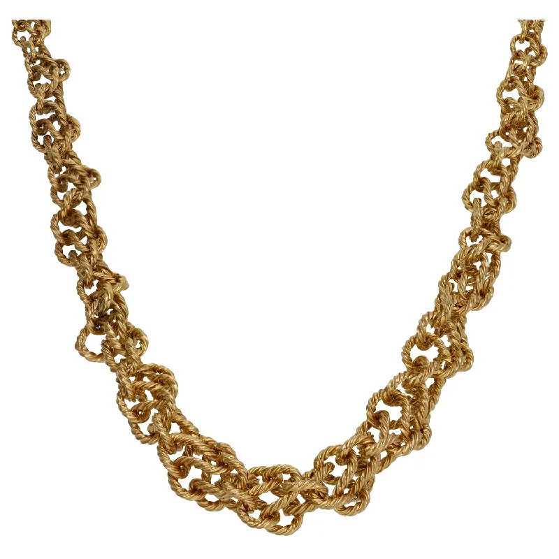 Jazz age necklaces-9ct Gold Fancy Necklace 16"