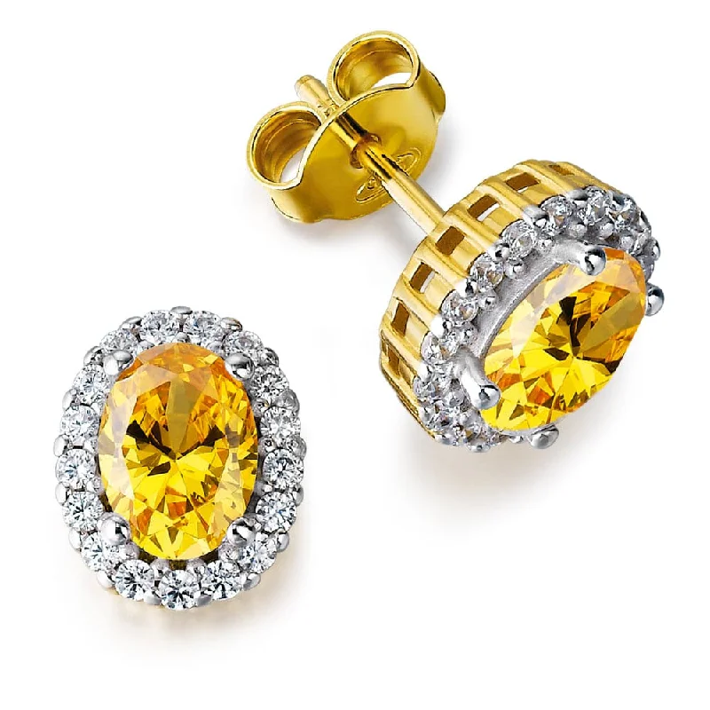 Square stud earrings-Yellow Cincature Earrings