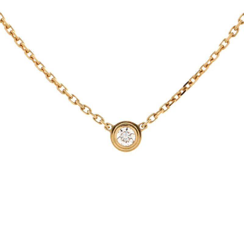 Aged coin necklaces-Cartier D'Amour Pendant Necklace 18K Yellow Gold and Diamond XS