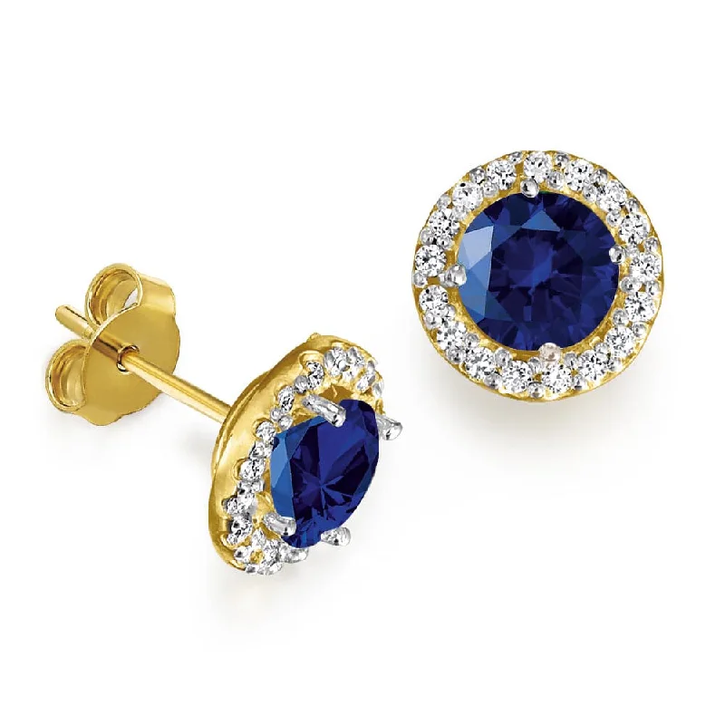 Fine threader earrings-Tru-Sapphire Posh Halo Earrings