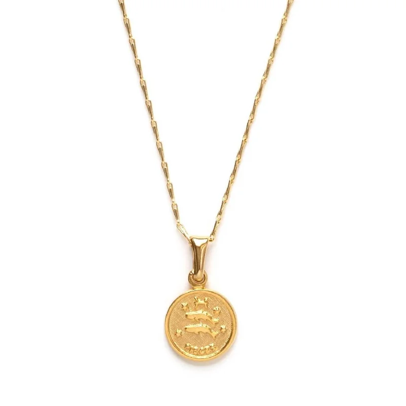 Ripple wave necklaces-Women's Zodiac Medallion Charm Necklace In Pisces