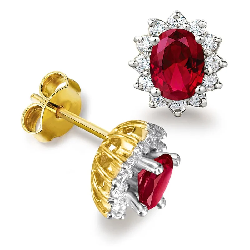 Light texture earrings-Royal Tru-Ruby Earrings