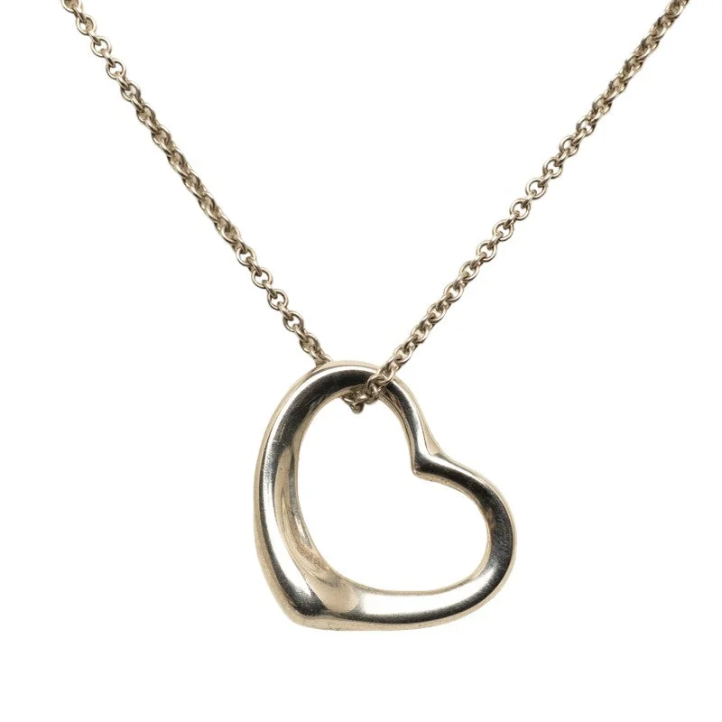 Thick chain necklaces-Tiffany & Co Open Heart Necklace SV925 Silver