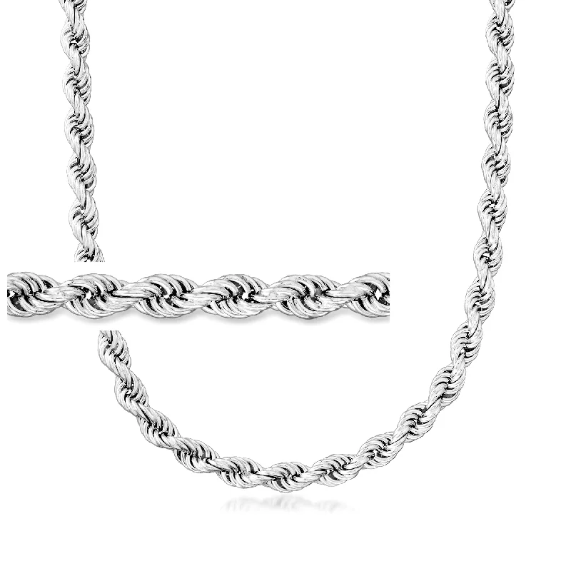 High bar necklaces-Ross-Simons 8mm Sterling Silver Rope Chain Necklace