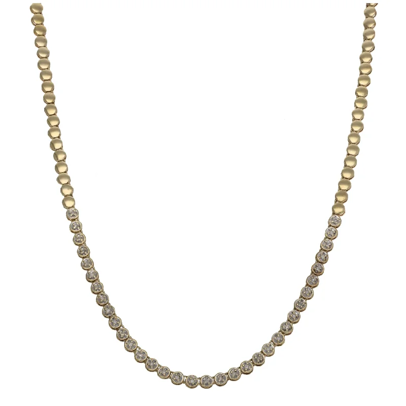 Aged coin necklaces-9ct Gold 0.17ct Diamond Fancy Necklace 17"