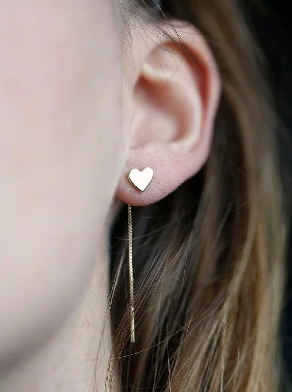 Fine stud earrings-Lottie Heart Dangle Earrings