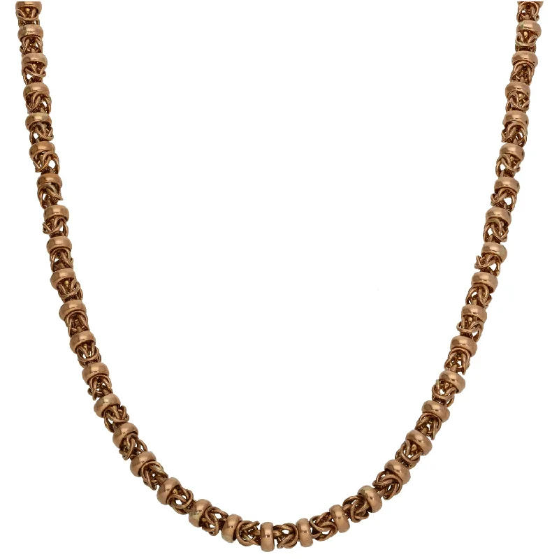 Glossy bead necklaces-9ct Rose Gold Fancy Necklace 18"