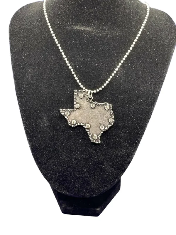 Thick chain necklaces-Blingy Texas Necklace In Silver