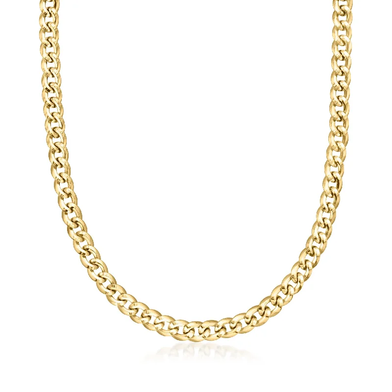 Rustic silver necklaces-Ross-Simons Italian 14kt Yellow Gold Curb-Link Necklace