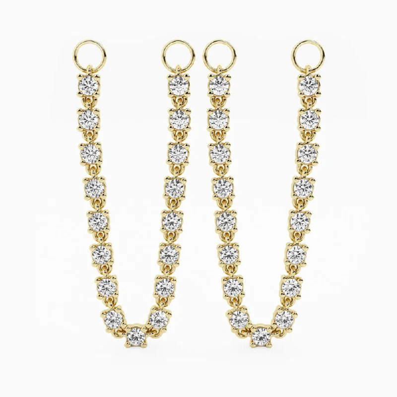 Slim hoop earrings-Connecting Earring Chain