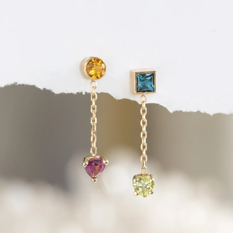 Solid ring earrings-The Candy Gemstone Earrings | 10K Yellow Gold