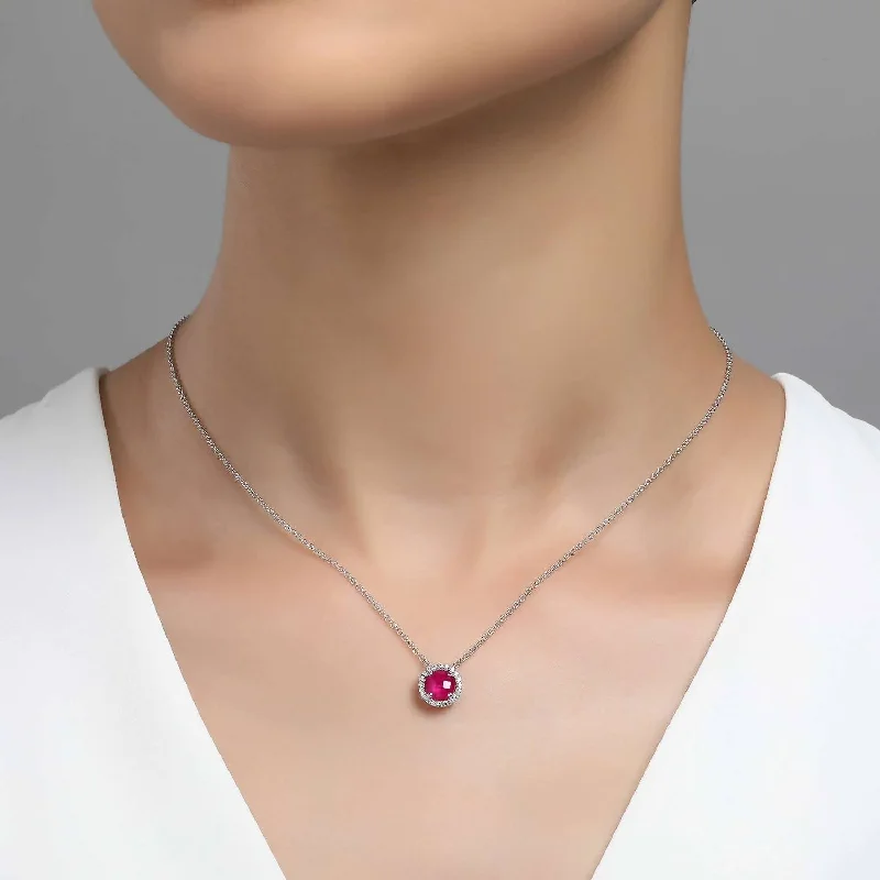 Jazz age necklaces-July Birthstone Necklace In Ruby/silver