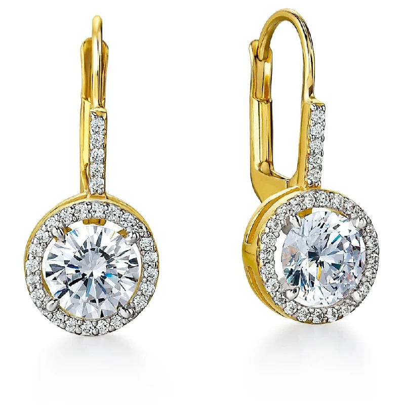 Pure star earrings-2.25 ct. t.w. Elegant Halo Drop Earrings