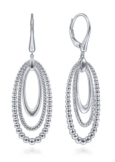 Pure star earrings-Sterling Silver Bujukan & Rope Drop Earrings by Gabriel