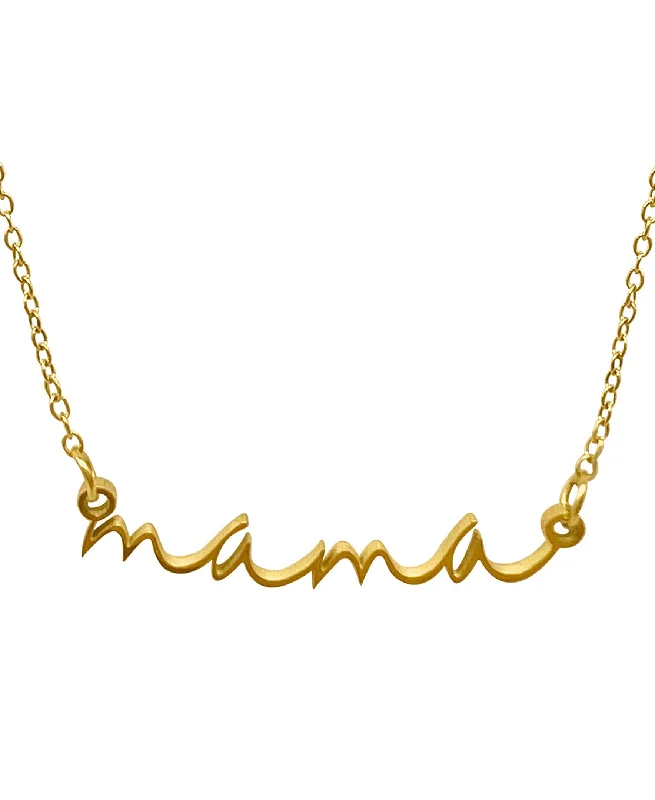 Old style necklaces-Adornia Cursive Mama Necklace gold