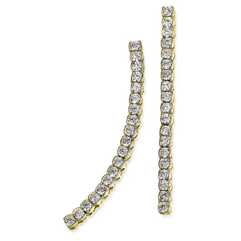 Solid ring earrings-Diamond Cascade Earrings