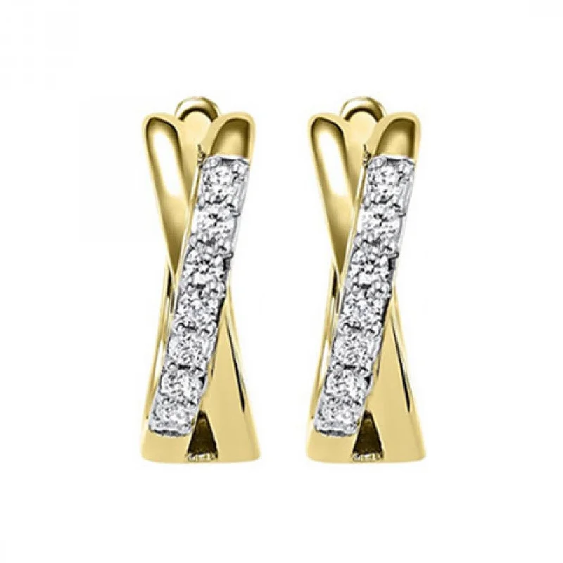 Pure crystal earrings-Diamond Huggie Earrings