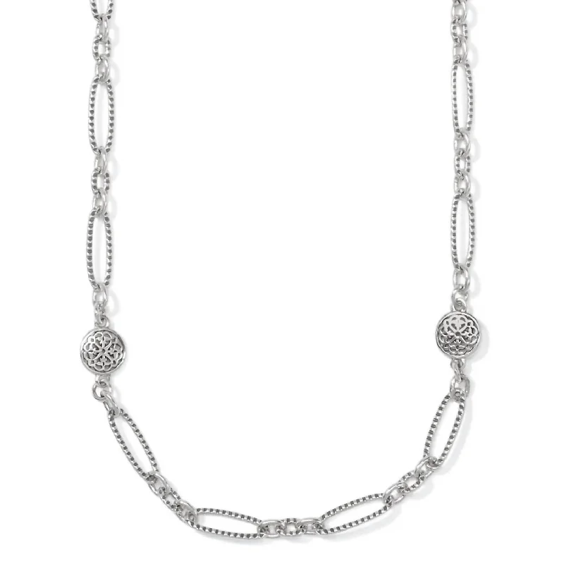 Square shape necklaces-Women's Ferrara Link Long Necklace In Silver