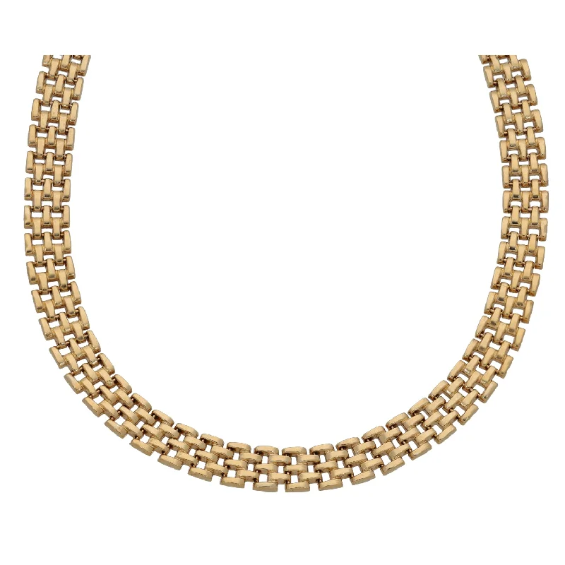 Square shape necklaces-9ct Gold Fancy Necklace 18"