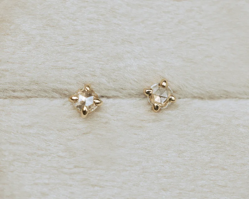 Tiny star earrings-PRESS FIT NATURAL DIAMOND STUD EARRINGS