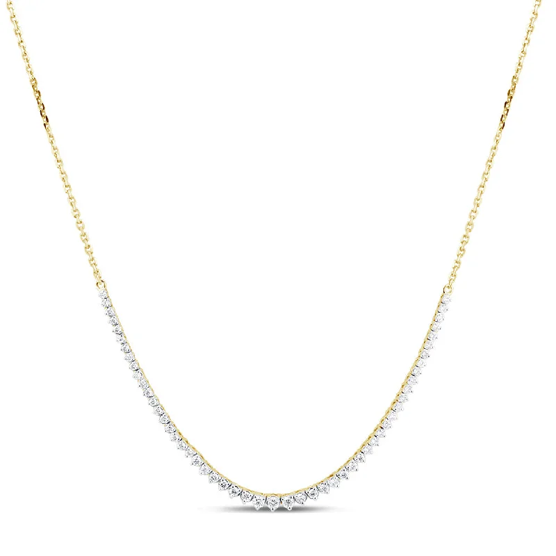 Thick chain necklaces-Luminesce Lab Grown 1 Carat Diamond Cable Chain Necklace in 9ct Yellow Gold