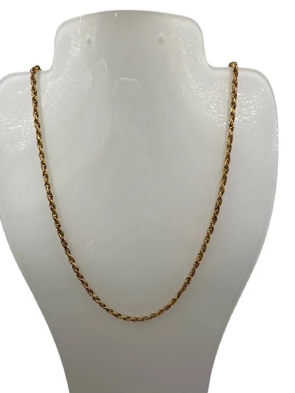 Braided tribal necklaces-Rope Chain Necklace In 14K Yellow Gold