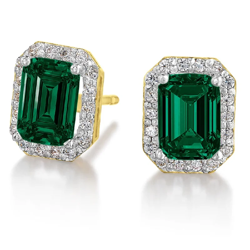 Ripple motif earrings-5th Avenue Tru-Emerald Earrings