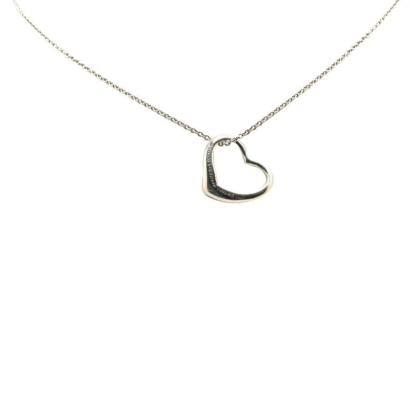 Mesh choker necklaces-Tiffany & Co Open Heart Necklace Silver