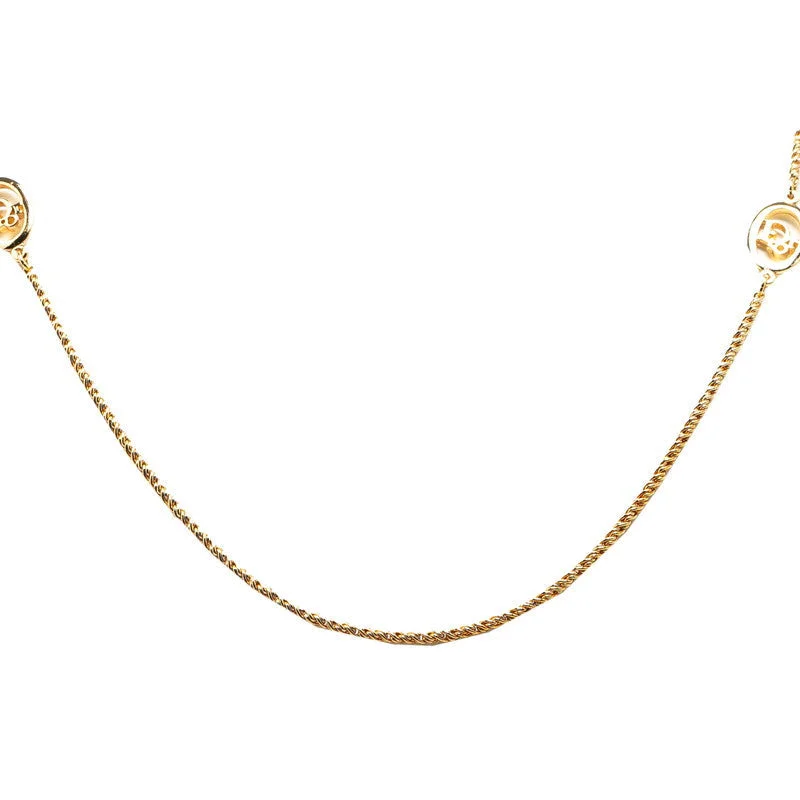 Java style necklaces-Dior Logo Chain Necklace Gold Plated