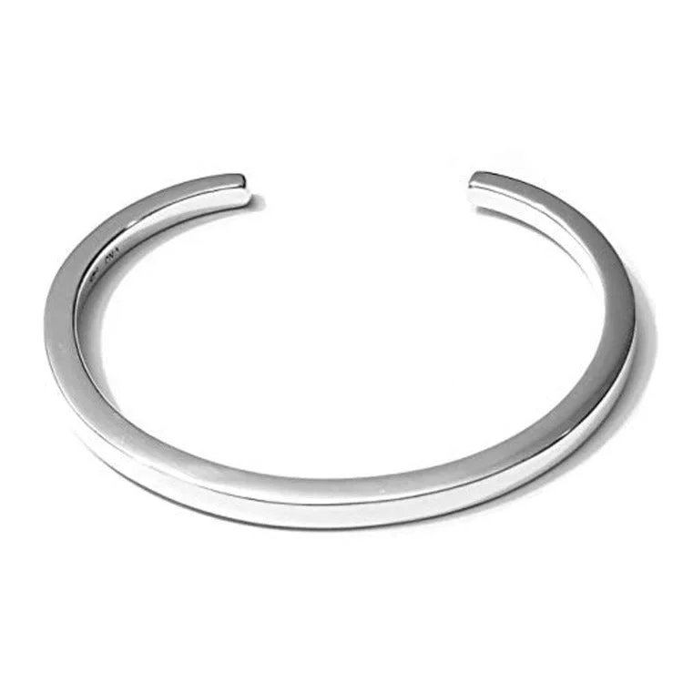 Oak grain bangles-Mens Solid 925 Sterling Silver Bar Bangle