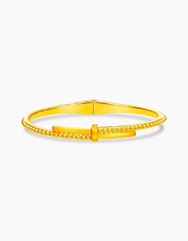 Bright word bracelets-LVC 9IN Affinity Love 999 Gold Bangle