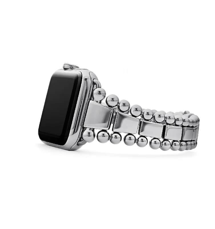 Twisted thread bangles-LAGOS Smart Caviar Silver Link Watchband, 42mm