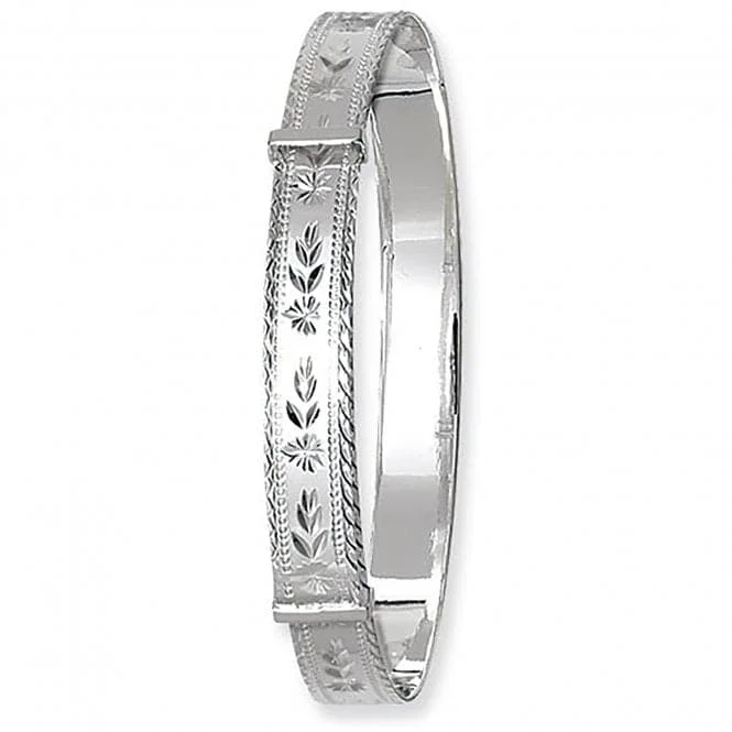 Fine form bracelets-Acotis Silver Bangle Round Dia Cut Expandable G4107